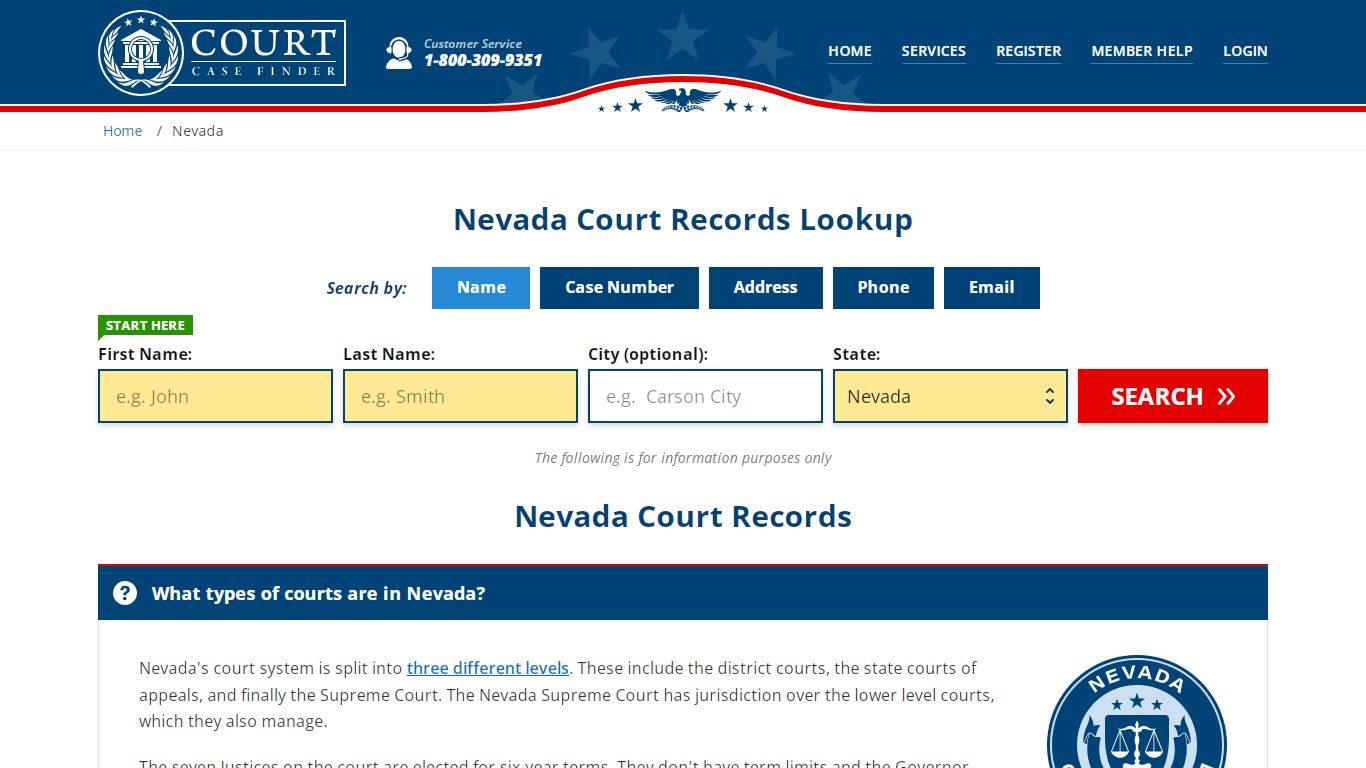 Nevada Court Records Lookup - NV Court Case Search